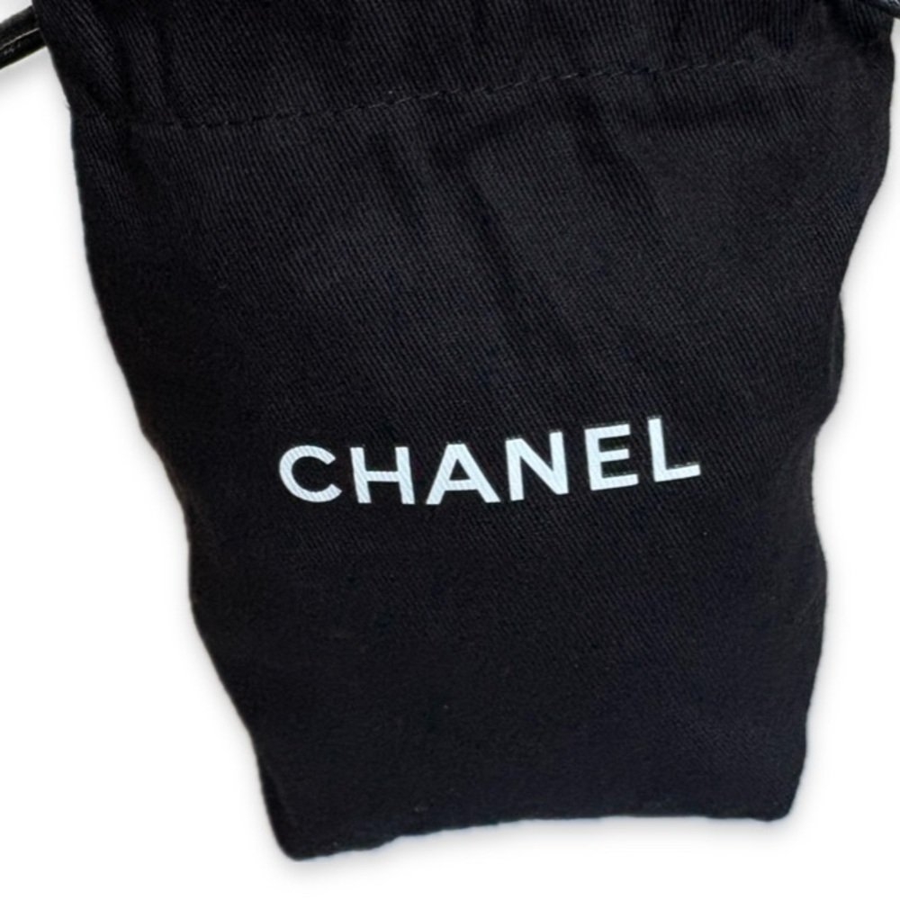 EUC Lot of 2x [Chanel] Black Canvas Drawstring Pouch Makeup Jewelry Bags - Picture 2 of 10
